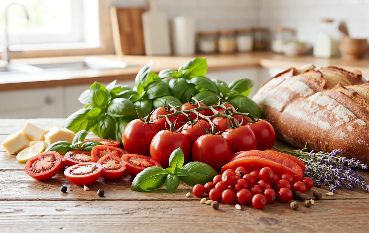 Ingredienti freschi mediterranei